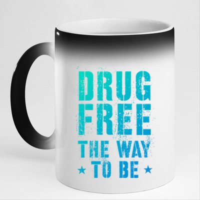 Funny Drug Free The Way To Be Clean Na Inspirational Funny Gift 11oz Black Color Changing Mug