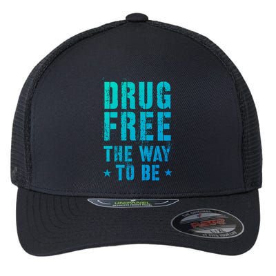 Funny Drug Free The Way To Be Clean Na Inspirational Funny Gift Flexfit Unipanel Trucker Cap