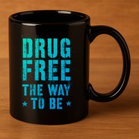 Funny Drug Free The Way To Be Clean Na Inspirational Funny Gift 11oz C Handle Ceramic Mug