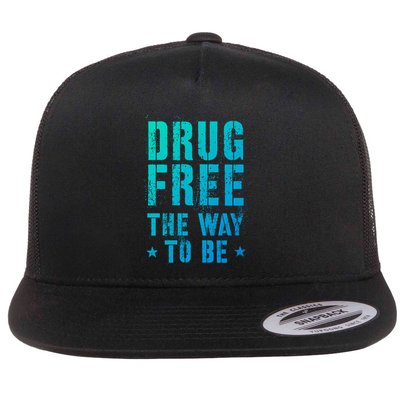 Funny Drug Free The Way To Be Clean Na Inspirational Funny Gift Flatbill Hat