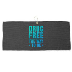 Funny Drug Free The Way To Be Clean Na Inspirational Funny Gift Large Microfiber Waffle Golf Towel