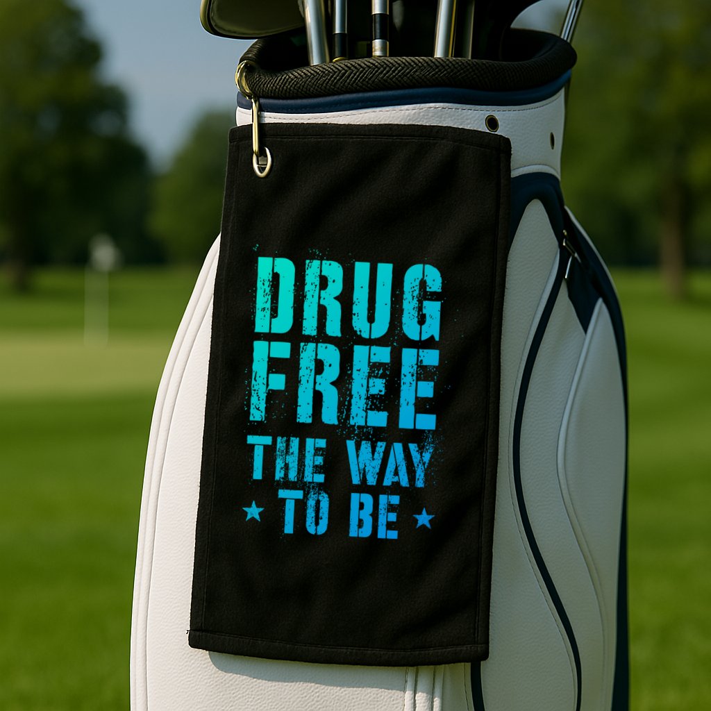 Funny Drug Free The Way To Be Clean Na Inspirational Funny Gift Golf Towel