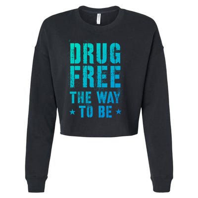 Funny Drug Free The Way To Be Clean Na Inspirational Funny Gift Cropped Pullover Crew