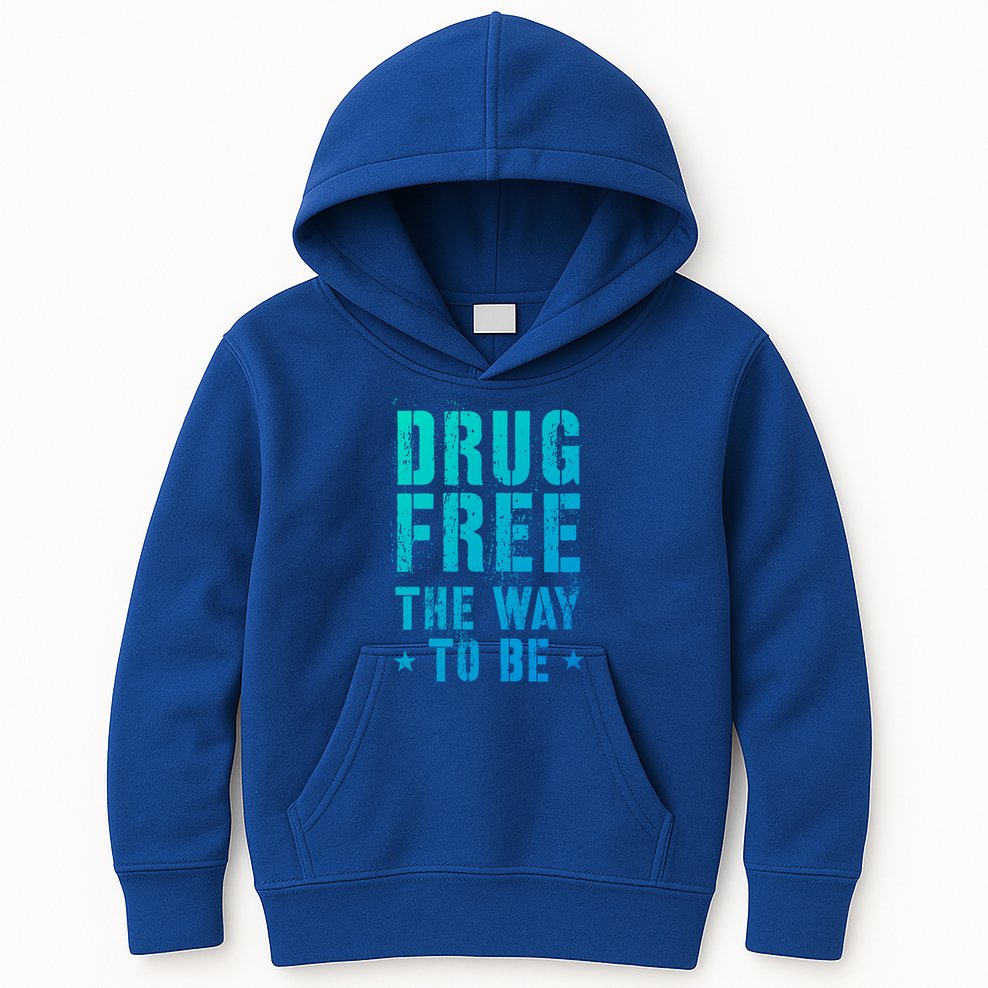 Funny Drug Free The Way To Be Clean Na Inspirational Funny Gift Kids Hoodie