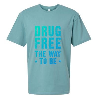 Funny Drug Free The Way To Be Clean Na Inspirational Funny Gift Sueded Cloud Jersey T-Shirt