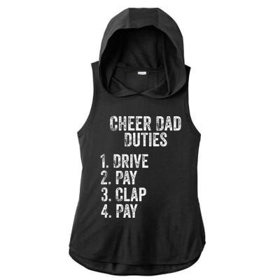 Fathers Day Funny Cheer Dad Duties Drive Pay Clap Ladies PosiCharge Tri-Blend Wicking Draft Hoodie Tank