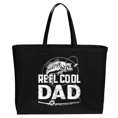 Fathers Day Funny Fisherman Reel Cool Dad Fishing Lover Cotton Canvas Jumbo Tote