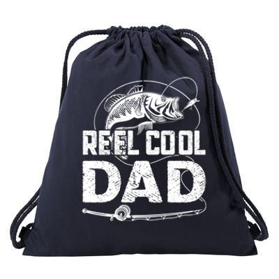 Fathers Day Funny Fisherman Reel Cool Dad Fishing Lover Drawstring Bag