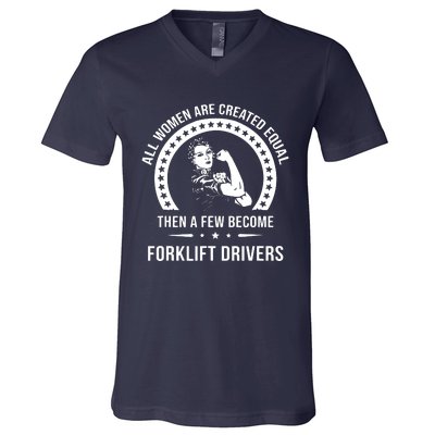 Forklift Driver For Women Forklift Driver V-Neck T-Shirt