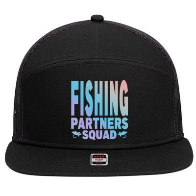 Fishing Dad Funny Gift Of Son Daughter Family Team Fishing Squad Great Gift 7 Panel Mesh Trucker Snapback Hat