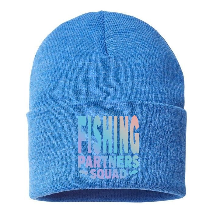 Fishing Dad Funny Gift Of Son Daughter Family Team Fishing Squad Great Gift Sustainable Knit Beanie