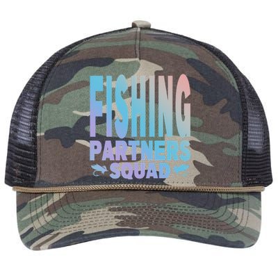 Fishing Dad Funny Gift Of Son Daughter Family Team Fishing Squad Great Gift Retro Rope Trucker Hat Cap