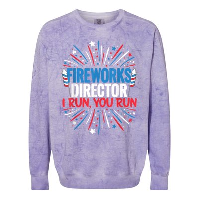 Fireworks Director Funny 4th Of July Firework Director Gift Colorblast Crewneck Sweatshirt