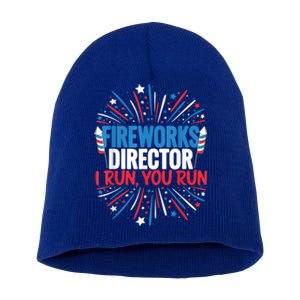 Fireworks Director Funny 4th Of July Firework Director Gift Short Acrylic Beanie