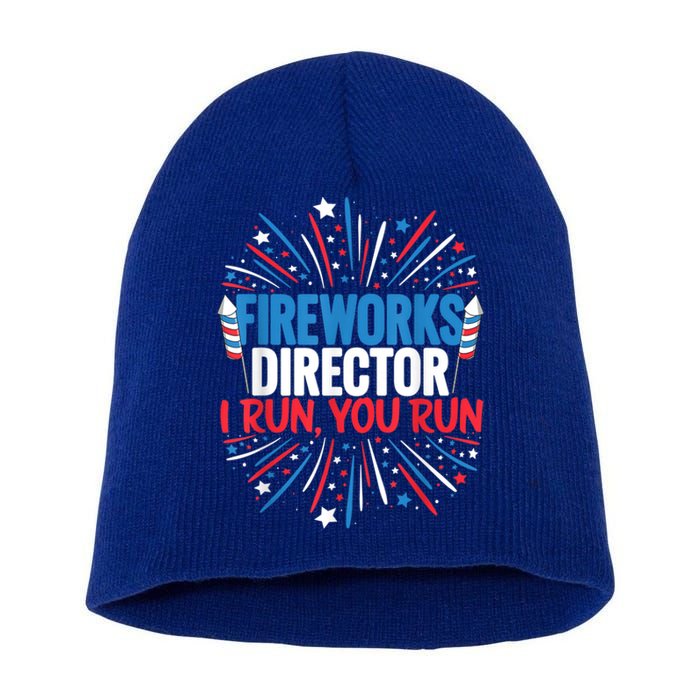 Fireworks Director Funny 4th Of July Firework Director Gift Short Acrylic Beanie