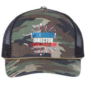 Fireworks Director Funny 4th Of July Firework Director Gift Retro Rope Trucker Hat Cap