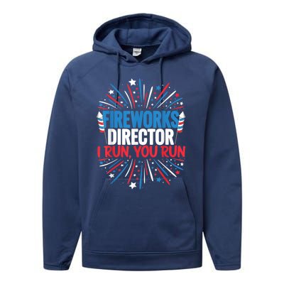 Fireworks Director Funny 4th Of July Firework Director Gift Performance Fleece Hoodie