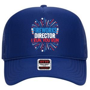 Fireworks Director Funny 4th Of July Firework Director Gift High Crown Mesh Back Trucker Hat