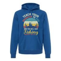 Father Daughter Fishing Dad Gift Premium Hoodie