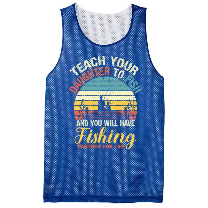 Father Daughter Fishing Dad Gift Mesh Reversible Basketball Jersey Tank