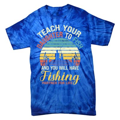 Father Daughter Fishing Dad Gift Tie-Dye T-Shirt