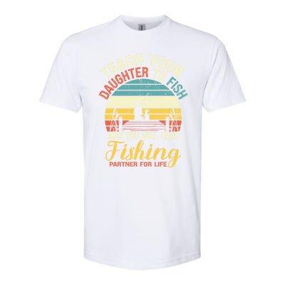 Father Daughter Fishing Dad Gift Softstyle CVC T-Shirt