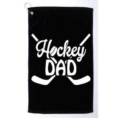 Father's Day Funny Hockey Dad Gift Hockey Dad Platinum Collection Golf Towel