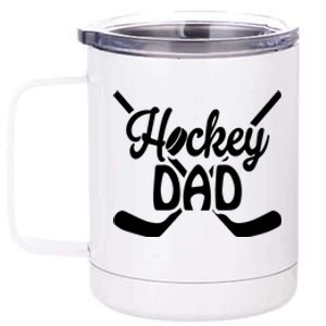 Father's Day Funny Hockey Dad Gift Hockey Dad 12 oz Stainless Steel Tumbler Cup