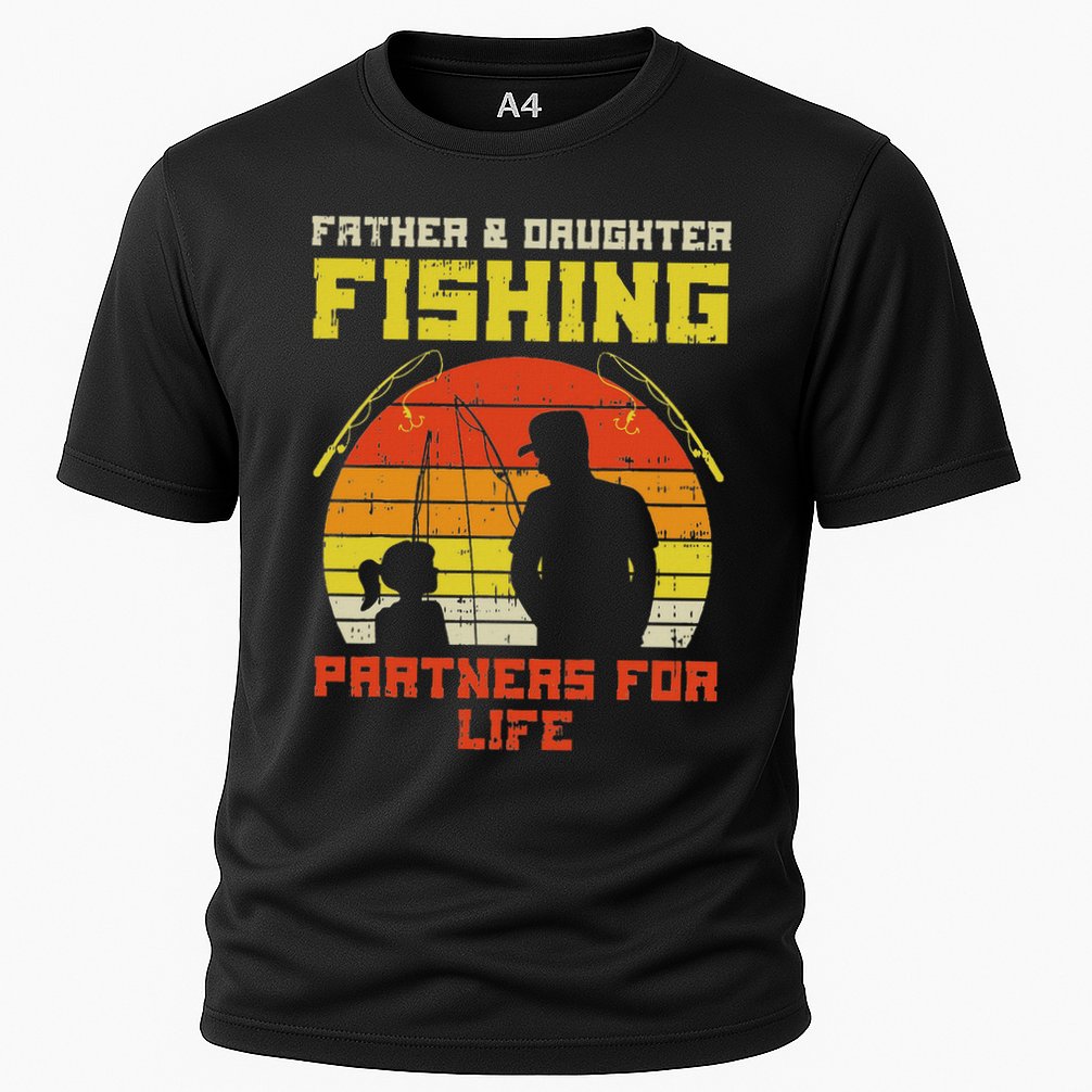 Father Daughter Fishing Partner For Life Retro Matching Gift Cooling Performance Crew T-Shirt