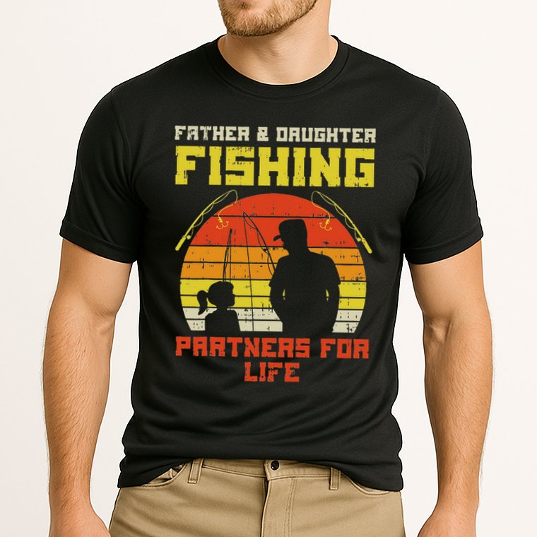 Father Daughter Fishing Partner For Life Retro Matching Gift Cooling Performance Crew T-Shirt