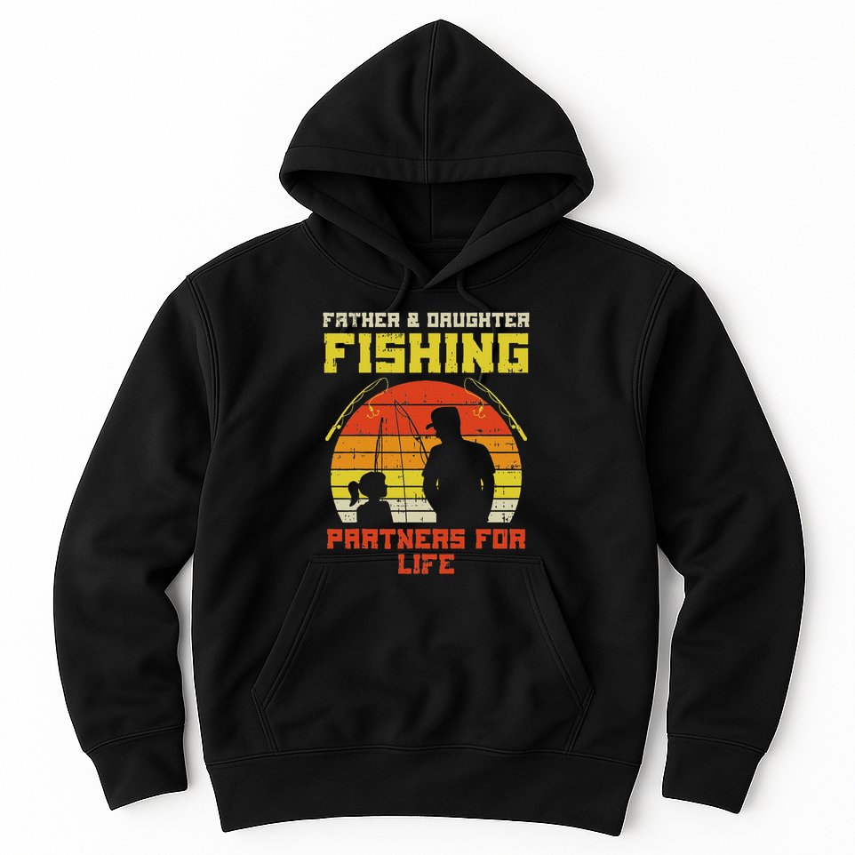 Father Daughter Fishing Partner For Life Retro Matching Gift Hoodie