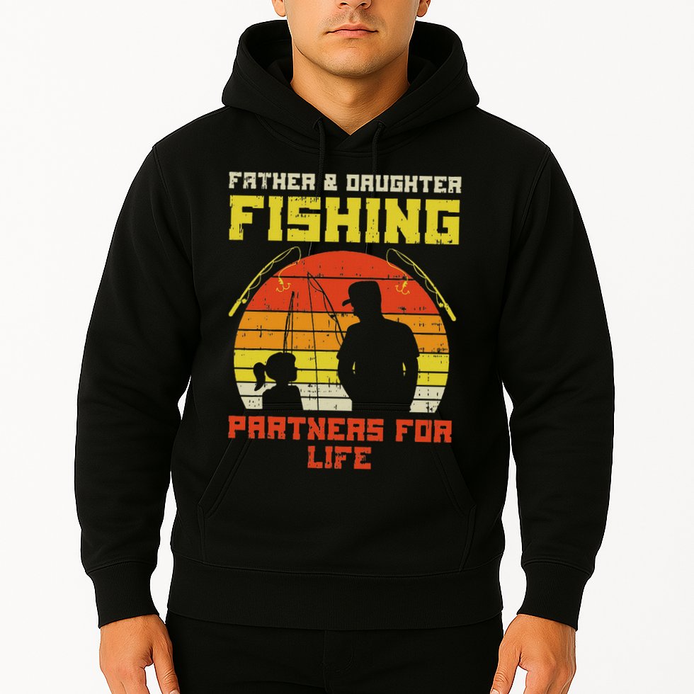 Father Daughter Fishing Partner For Life Retro Matching Gift Hoodie
