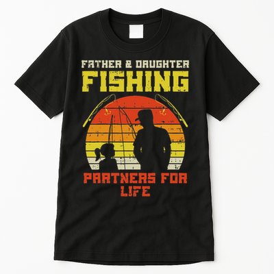 Father Daughter Fishing Partner For Life Retro Matching Gift Tall T-Shirt