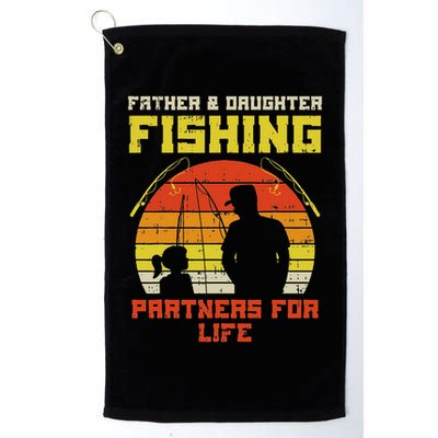Father Daughter Fishing Partner For Life Retro Matching Gift Golf Towel