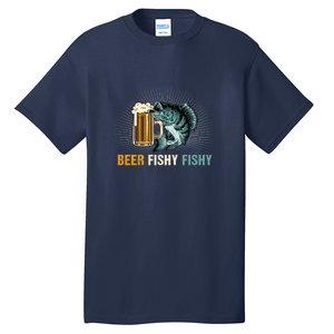 Father's Day Funny Beer Fishy Fishy Gift Fishing Rod Tall T-Shirt