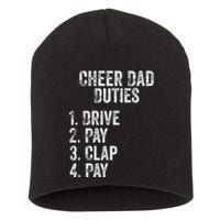 Fathers Day Funny Cheer Dad Duties Drive Pay Clap Short Acrylic Beanie