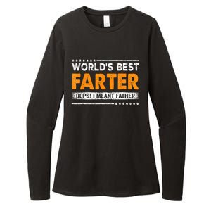 Fathers Day Funny Worlds Best Farter I Mean Father Womens CVC Long Sleeve Shirt