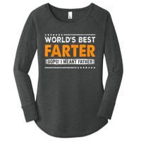 Fathers Day Funny Worlds Best Farter I Mean Father Women's Perfect Tri Tunic Long Sleeve Shirt