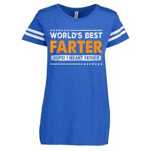 Fathers Day Funny Worlds Best Farter I Mean Father Enza Ladies Jersey Football T-Shirt