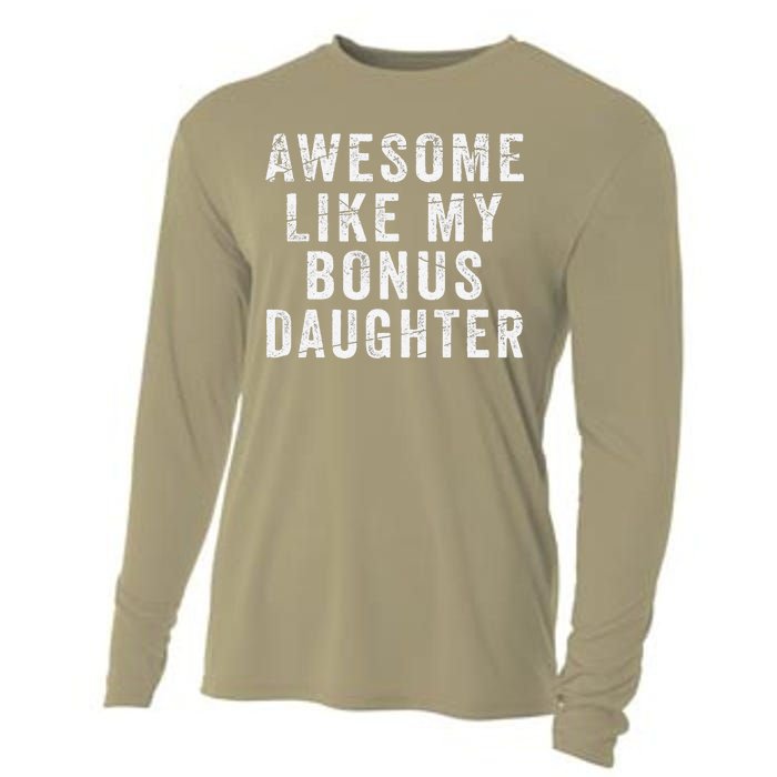 Fathers Day From Stepdaughter Awesome Like My Daughter Cooling Performance Long Sleeve Crew