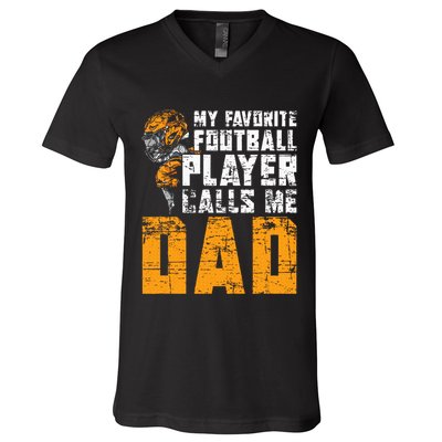 Fathers Day Football Player Dad American Sport Football V-Neck T-Shirt