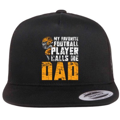Fathers Day Football Player Dad American Sport Football Flatbill Hat