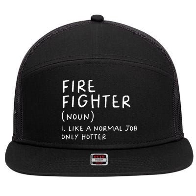 Firefighter Definition Funny 7 Panel Mesh Trucker Snapback Hat