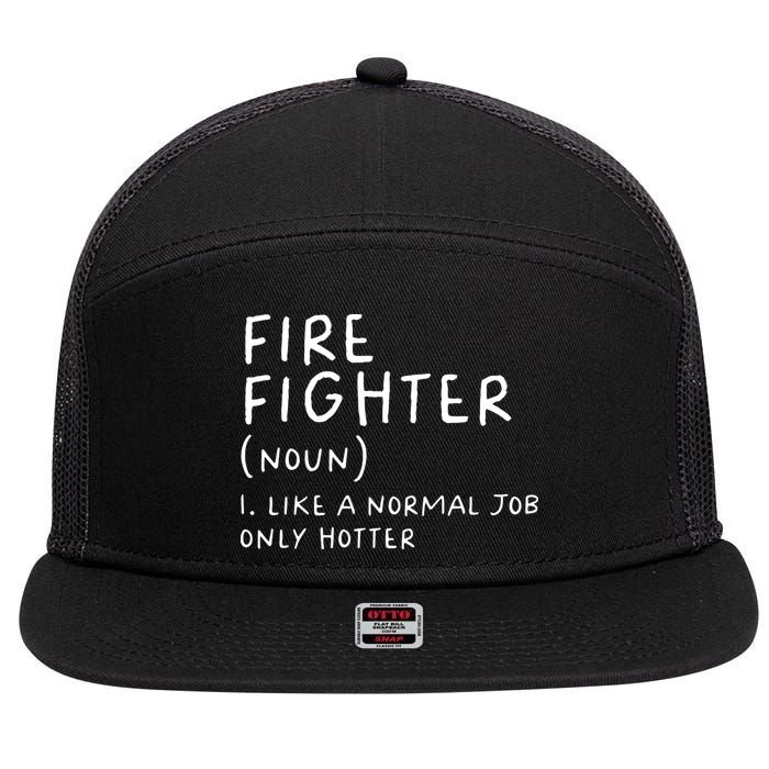 Firefighter Definition Funny 7 Panel Mesh Trucker Snapback Hat