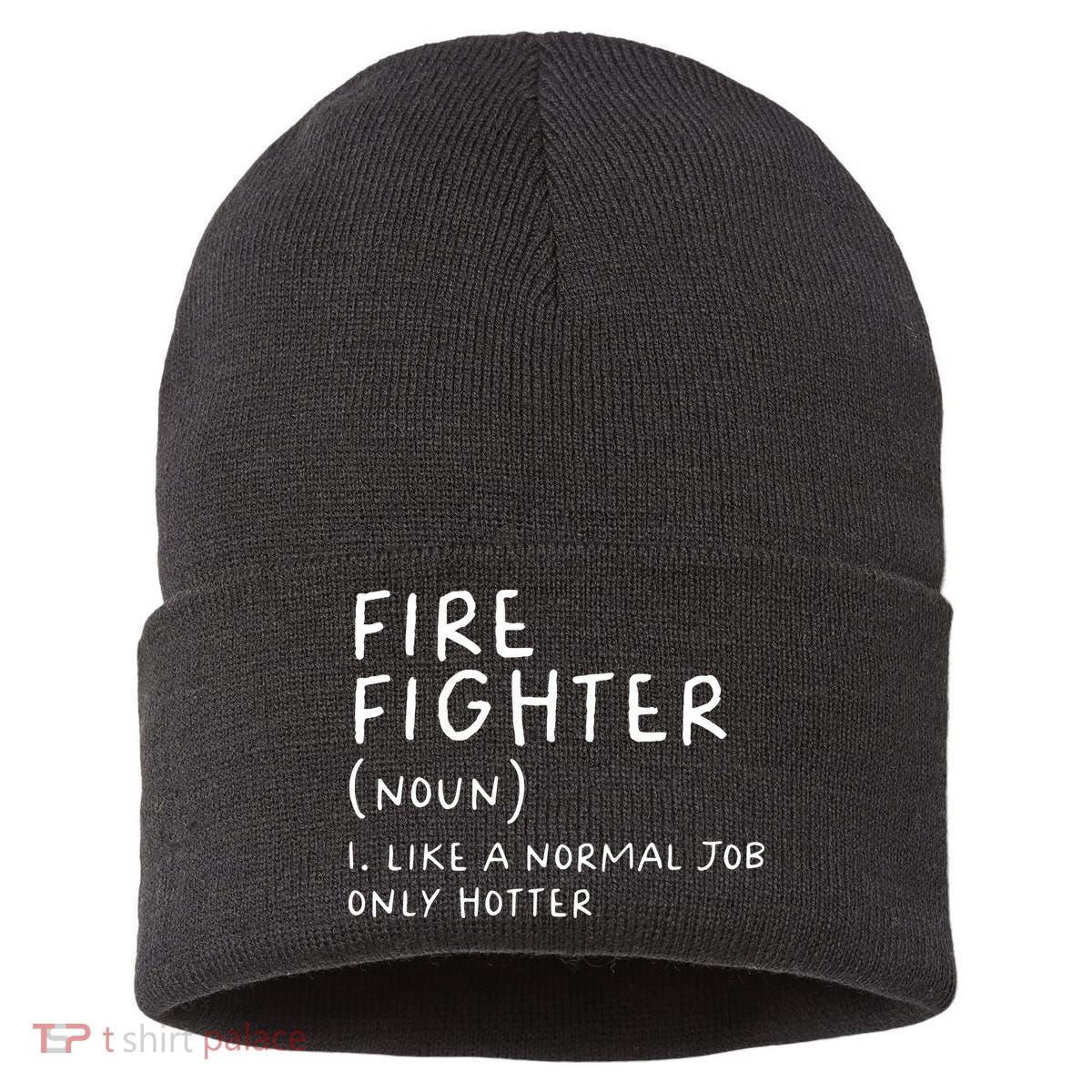 Firefighter Definition Funny Sustainable Knit Beanie