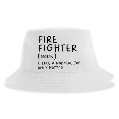 Firefighter Definition Funny Sustainable Bucket Hat