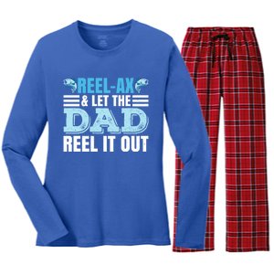 Fathers Day Fishing Pun Fishing Dad Gift Women's Long Sleeve Flannel Pajama Set 