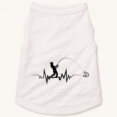Funny Design For Fisherman Fishing Heartbeat Gift Doggie Tank