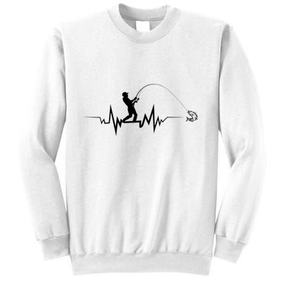 Funny Design For Fisherman Fishing Heartbeat Gift Sweatshirt