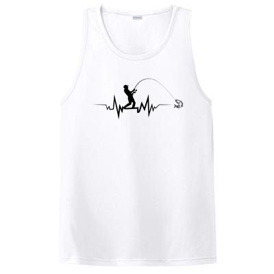 Funny Design For Fisherman Fishing Heartbeat Gift PosiCharge Competitor Tank